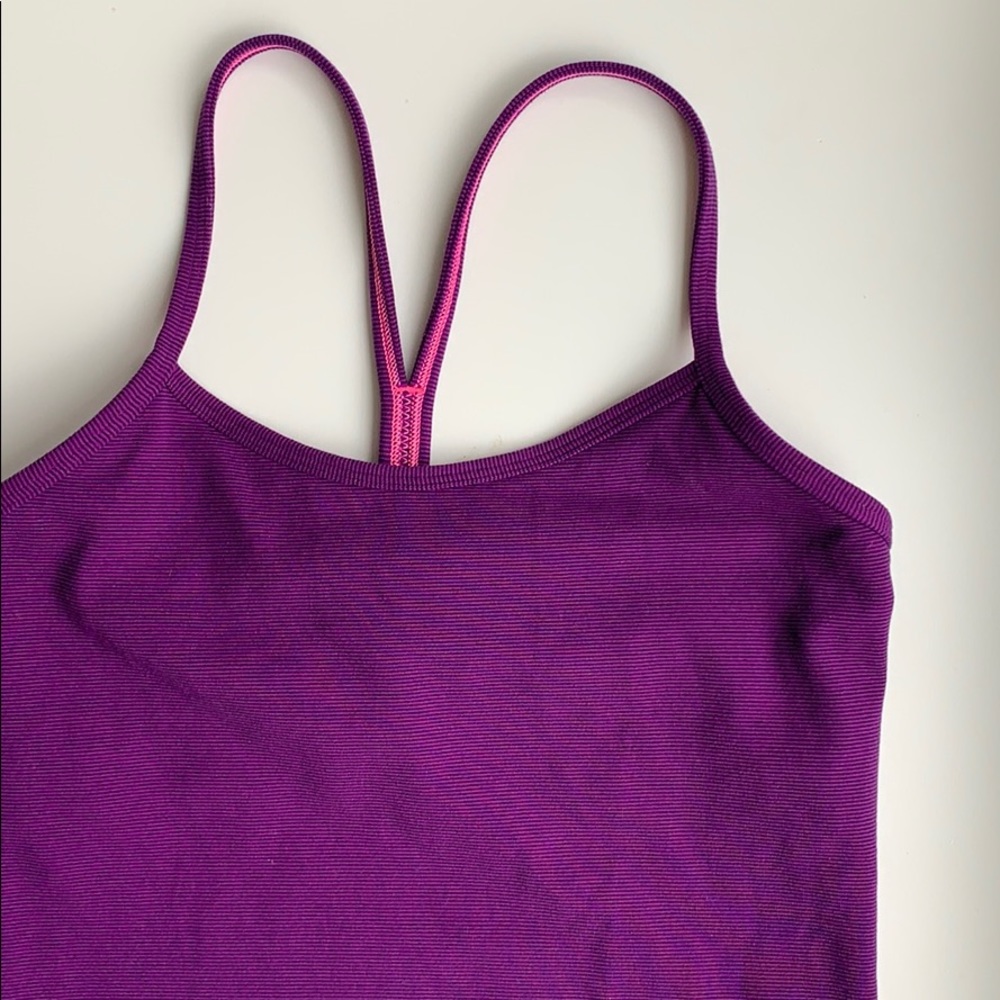 Lululemon | Purple & Magenta Striped Power Y Tank